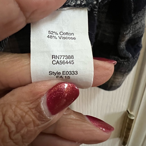 Madewell Plaid Flannel Shirt Blue Cream XS Grunge Streetwear Layering - Picture 5 of 6